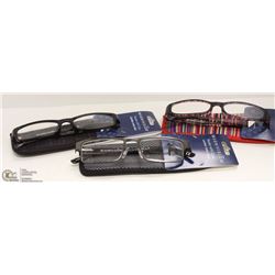 3 PAIRS OF 2.00 STRENGTH READING GLASSES