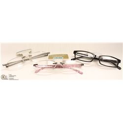 3 PAIRS OF 2.00 STRENGTH READING GLASSES