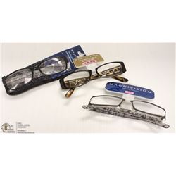 3 PAIRS OF 2.50 STRENGTH READING GLASSES