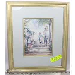TRISHA ROMANCE PRINT FRAMED "WALK TO THE BEACH"
