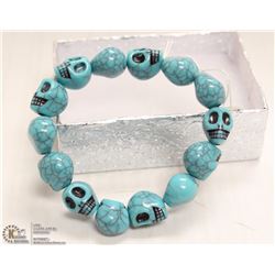 #46-TURQUOISE SKULL BEAD BRACELET