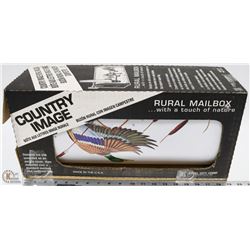 NEW COUNTRY IMAGE METAL  RURAL MAILBOX WITH FLAG