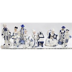 FLAT OF BLUE & WHITE PORCELAIN WITH "MUSIC