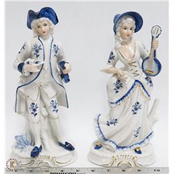FLAT OF LARGE PORCELAIN COUPLES FIGURINES