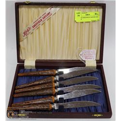 VINTAGE "KIRK" SHEFFIELD CARVING SET IN CASE WITH
