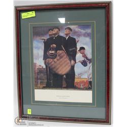 NORMAN ROCKWELL BASEBALL THEMED PRINT