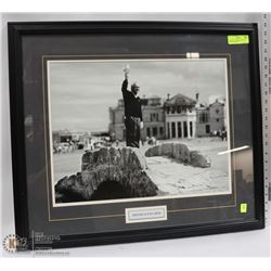 ARNOLD PALMER BLACK AND WHITE FRAMED PIC