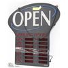 Image 1 : NEON INDOOR ELECTRIC OPEN SIGN W/ TIMES