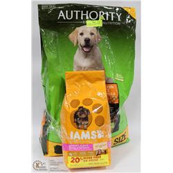 AUTHORITY PUPPY  FOOD 18LBS AND IAMS 6LBS PUPPY