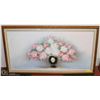 Image 1 : 28"X52" OIL ON CANVAS ROSES & VASE, SIGNED