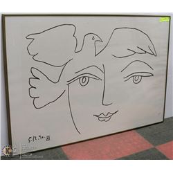 FRAMED SIGNED ART 47"X20"