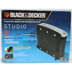BLACK AND DECKER STUDIO PAPER SHREDDER 6 SHEET