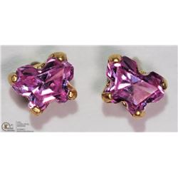 #6-14K Y. GOLD PINK CUBIC ZIRCONIA STUD EARRINGS