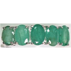 #8-10K WHITE GOLD MAY BIRTHSTONE EMERALD RING