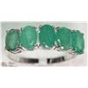 Image 2 : #8-10K WHITE GOLD MAY BIRTHSTONE EMERALD RING