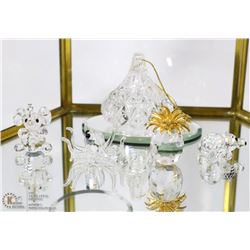 SHELF 3 OF SWAROVSKI CRYSTAL ORNAMENTS AND ONE