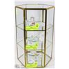 Image 1 : TWO SHELF MIRROR AND GLASS DISPLAY CASE 14" HIGH