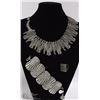 Image 1 : 3 PC LARGE TWIG STYLE PEWTER NECKLACE, BRACELET &