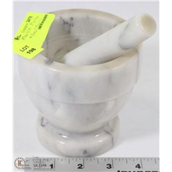 MARBLE MORTAR AND PESTLE