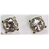 Image 1 : #12-14K Y. GOLD DIAMOND SOLITAIRE  STUD EARRINGS