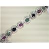 Image 2 : #13-STERLING SILVER GEMSTONE HALO STYLE BRACELET