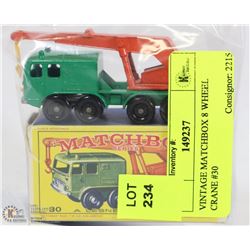 VINTAGE MATCHBOX 8 WHEEL CRANE #30
