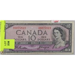 1954 CANADIAN $10.00 DEVILS FACE