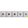 Image 1 : LOT OF 5 CANADIAN SILVER 10 CENT COINS