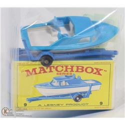 VINTAGE MATCHBOX CABIN CRUISER & TRAILER #9