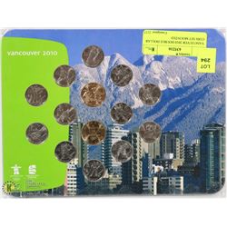 VANCOUVER 2010 DOUBLE DOLLAR COIN SET MOUNTED