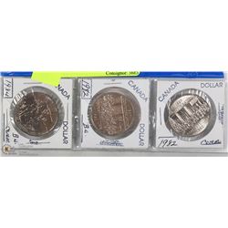 LOT OF 3 CANADIAN COMMEMORATIVE DOLLAR COINS