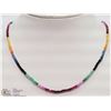 Image 1 : #22-GENUINE GEMSTONE NECKLACE W/ 18K W GOLD CLASP