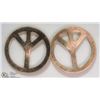 Image 1 : #24-10K YELLOW GOLD PEACE SIGN EARRINGS