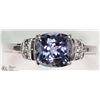 Image 1 : #25-14K WHITE GOLD TANZANITE & DIAMOND RING