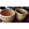 Image 1 : PAIR OF EXTRA LARGE POTTERY PLANTER POTS 17"X17"