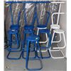 Image 1 : LOT OF 13 WHITE AND BLUE METAL BAR STOOLS