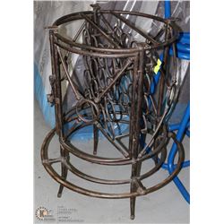 METAL WINE BOTTLE BAR TABLE (PEDESTAL ONLY)