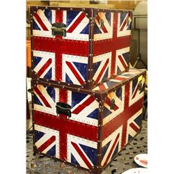 PAIR OF BRITISH DESIGN STORAGE TRUNKS