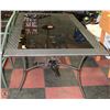 Image 1 : 66"X40" GLASS TOP PATIO TABLE WITH UMBRELLA