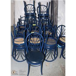 BLUE AND BLACK METAL COMMERCIAL SIDECHAIR X26