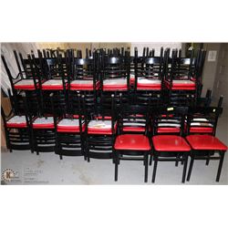 RED AND BLACK COMMERCIAL METAL SIDECHAIR X93