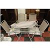Image 1 : PATIO TABLE WITH UMBRELLA AND 4 FOLDING CHAIRS