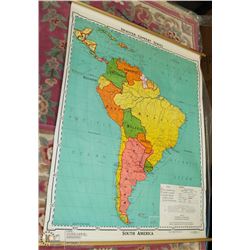 1962 LINEN MAP OF SOUTH AMERICA