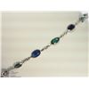 Image 1 : #31-14K WHITE GOLD EMERALD & SAPPHIRE BRACELET