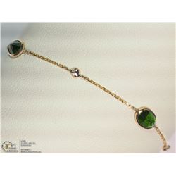 #34-14K YELLOW GOLD DIOPSIDE & DIAMOND BRACELET