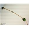 Image 1 : #34-14K YELLOW GOLD DIOPSIDE & DIAMOND BRACELET