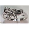 Image 2 : #38-14K WHITE GOLD DIAMOND BOW RING