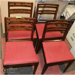 SET OF 4 VINTAGE WOOD SIDECHAIRS
