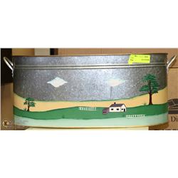 LARGE GALVANIZED HANDPAINTED BUCKET