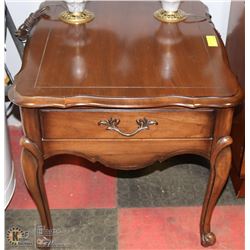 VINTAGE FRENCH PROVINCIAL END TABLE WITH DRAWER